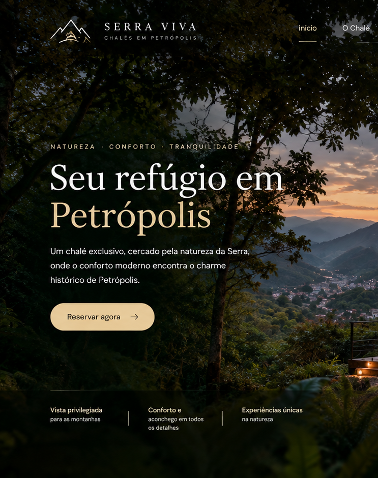 Prévia do site Chalé Serra Viva