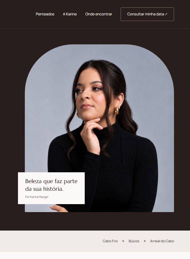 Prévia do site Karine Penteadista